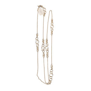 Talbots Multi Rings Gold Tone Chain Women's Necklace 52 Inches - Tagged